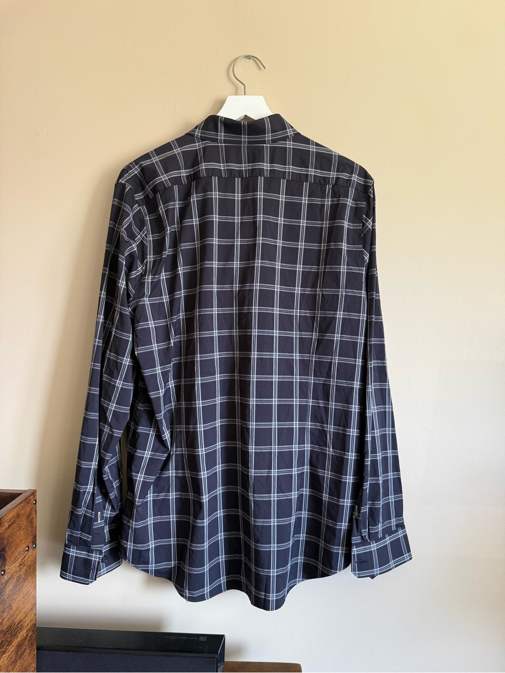 Express Performance Checkered Dress Shirt Slim Moisture Wicking Large - Picture 3 of 10